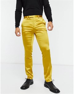 Атласные брюки горчичного цвета Twisted tailor