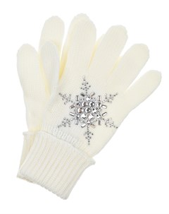 Шерстяные перчатки со снежинкой из страз Il trenino