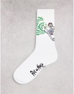Белые спортивные носки с дизайном Rick and Morty Asos design
