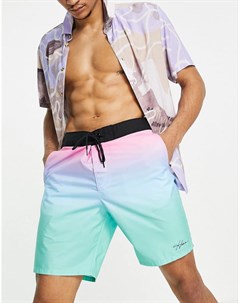 Разноцветные шорты для плавания с эффектом омбре Hollister