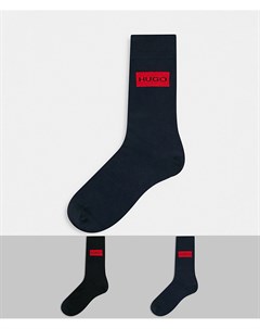 Подарочный набор из 2 пар черных спортивных носков с логотипом HUGO Hugo bodywear