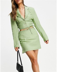 Зеленая строгая юбка от комплекта Bershka