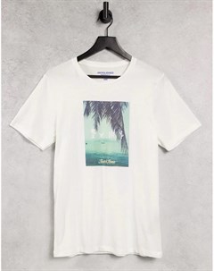 Белая футболка с графическим принтом Jack & jones