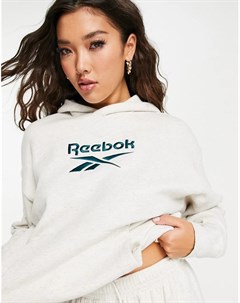 Худи кремового цвета с большим логотипом Reebok