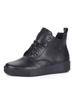 Черные ботинки из экокожи на шнуровке Rieker