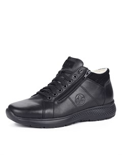 Черные ботинки из комбинированных материалов на шерсти Rieker