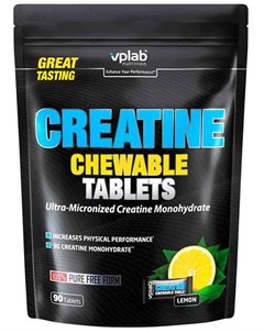 Креатин Creatine Chewable 90 табл лимон Vplab nutrition