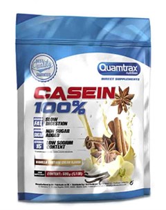 Протеины 100 Casein 500 гр клубника Quamtrax