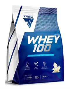 Протеины Whey 100 900 гр клубника Trec nutrition