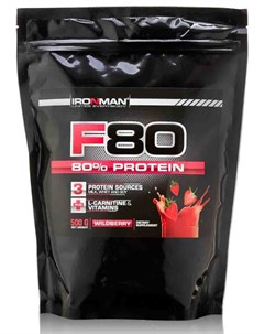Протеины F 80 500 гр земляника Ironman