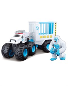 Машинка на радиоуправлении FM Monster Transport 4x4 Снежный человек белая Maisto