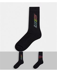 Набор из 2 пар спортивных носков с надписью illusion Asos design