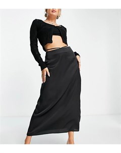 Черная юбка комбинация миди в стиле 90 х с завязкой сзади от комплекта Inspired Reclaimed vintage