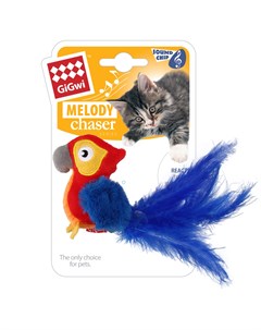 Игрушка для кошек Попугай со звуковым чипом 12см серия Melody Chaser Gigwi
