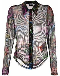 Полупрозрачная рубашка с принтом Baroque Versace jeans couture
