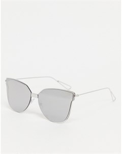Серебристые солнцезащитные очки с оправой кошачий глаз South beach