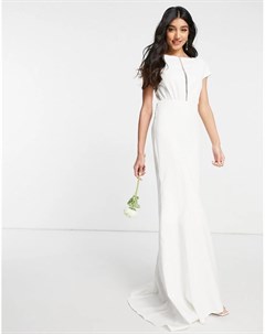 Белое свадебное платье макси с завышенной талией и вырезом спереди Y.a.s