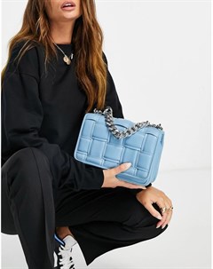 Голубая сумка через плечо с плетеным дизайном и цепочкой Bmatterd Steve madden