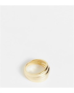 Позолоченное кольцо с рельефными полосками Orelia