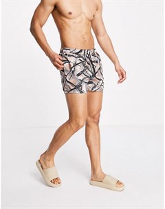 Короткие шорты для плавания с абстрактным принтом Asos design