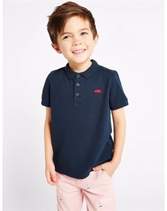 Хлопковая футболка поло для мальчика Marks & spencer