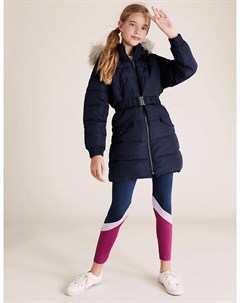 Длинное детское пальто с мехом и отделкой Stormwear Marks & spencer
