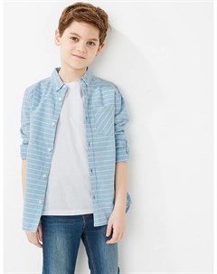 Хлопковая рубашка в горизонтальную полоску Marks & spencer