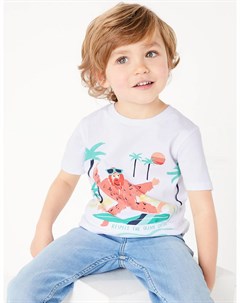 Хлопковая футболка для мальчика с принтом орангутанг Marks & spencer