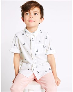 Рубашка с принтом Парусники для мальчика Marks & spencer