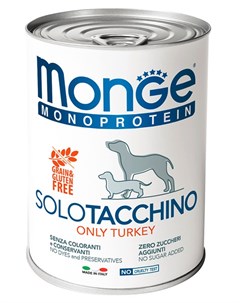 Влажный корм для собак Monoproteico Solo паштет из индейки 0 4 кг Monge