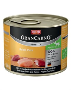 Влажный корм для собак GranCarno Sensitiv для чувствительных с индейкой 0 2 кг Animonda