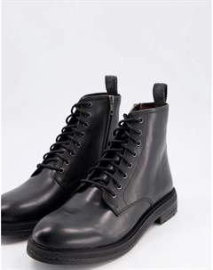 Черные кожаные ботинки на шнуровке Walk london