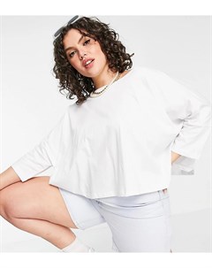 Белая свободная футболка с рукавами летучая мышь ASOS DESIGN Curve Asos curve