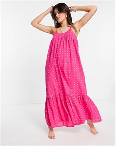Розовое пляжное платье макси с высокой горловиной Accessorize