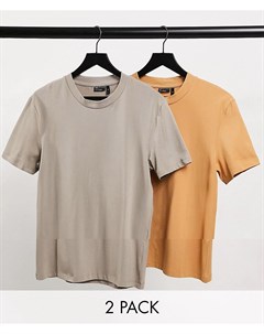 Набор из 2 облегающих футболок из смесового органического хлопка Asos design