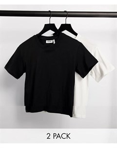 Набор из 2 футболок из органического хлопка черного и белого цвета Alanis Weekday