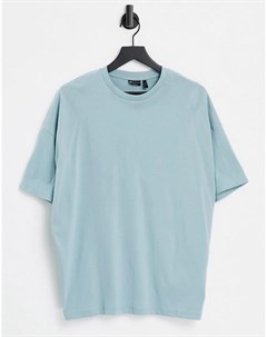 Выбеленная футболка синего цвета в стиле oversized Asos design