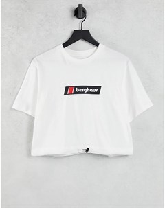 Белая укороченная футболка с логотипом и затягивающимся шнурком с фиксатором Berghaus