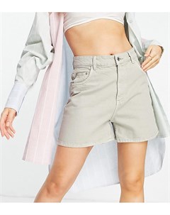 Светло бежевые выбеленные шорты из денима с завышенной талией в винтажном стиле Wednesday's girl