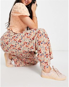 Широкие брюки с многоцветным цветочным принтом от комплекта x Jac Jossa In the style