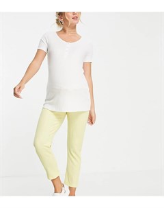 Фактурные брюки галифе лимонного цвета с поясом и лентой под животом ASOS DESIGN Maternity Asos maternity