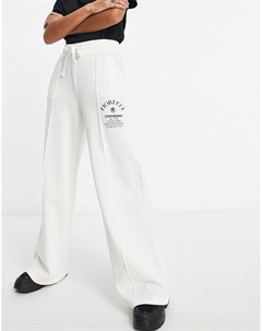 Белые широкие спортивные брюки с логотипом от комплекта Commended Fiorucci