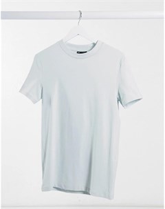 Светло голубая облегающая футболка из смесового органического хлопка Asos design