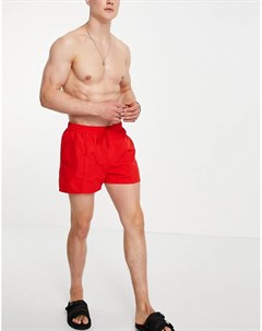 Красные короткие шорты для плавания со стрелками Asos design