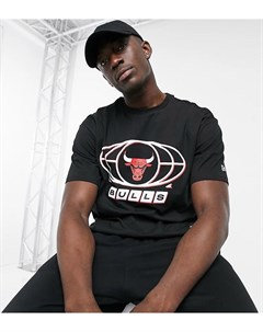 Черная футболка с принтом в стиле ретро NBA Chicago Bulls эксклюзивно для ASOS New era