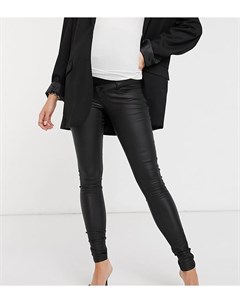 Черные джинсы с посадкой над животом и покрытием Mamalicious Maternity