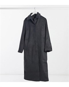 Темно серое пальто на пуговицах ASOS DESIGN Tall Asos tall