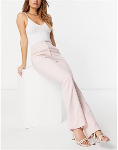 Узкие расклешенные брюки розового цвета с декоративными швами Asos design