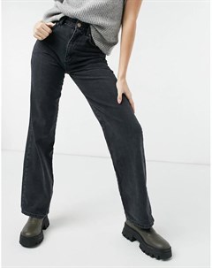 Черные выбеленные винтажные джинсы в стиле 90 х Stradivarius
