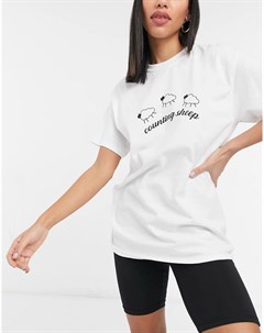 Черно белый пижамный комплект из футболки и шорт леггинсов с принтом Counting sheep Heartbreak